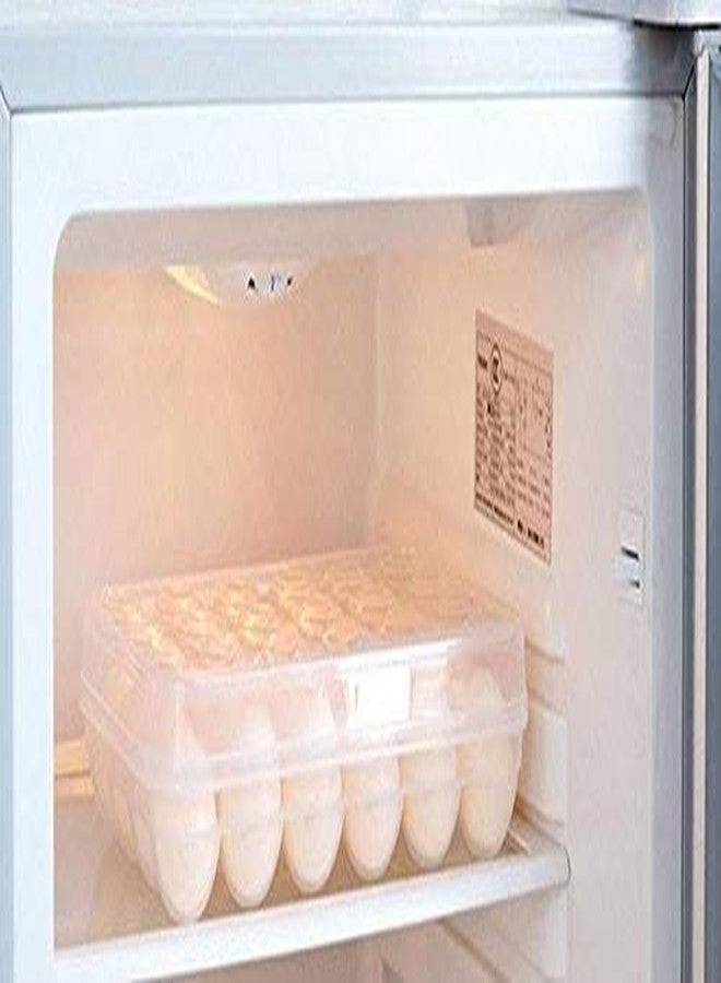 MOSHTU Plastic Fiber 24 Grids Refrigerator Kitchen Egg Storage Box Container Tray Carrier (Multicolour) - Image 3
